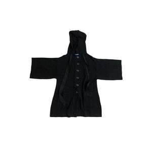 Women S Uluru 100% Merino Wool Black Cardigan Long Sweater Button Hood 3/4 Slv